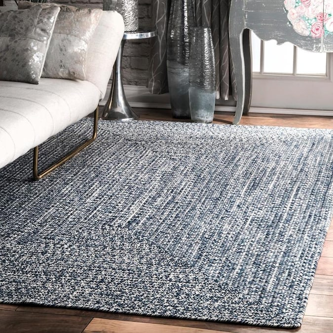 nuLOOM Lefebvre 8 x 10 Blue Indoor Solid Area Rug in the Rugs department at