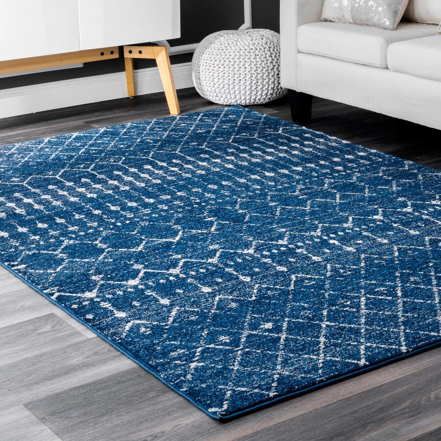 Nuloom Blue Indoor Moroccan Area Rug Common 5 X 7 Actual 5 Ft W X 7 42 Ft L At Lowes Com