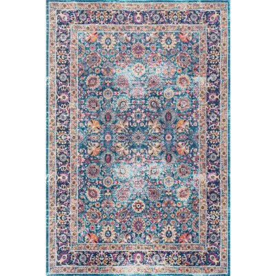 Nuloom Blue Indoor Vintage Area Rug Common 3 X 5 Actual Ft W Nuloom Blue Indoor Vintage Area Rug