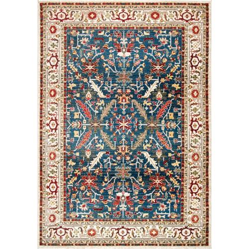 nuLOOM 9 x 12 Blue Indoor Floral/Botanical Vintage Area Rug in the Rugs