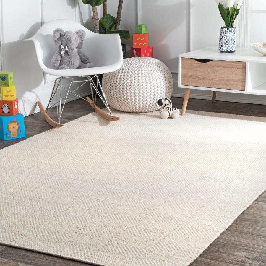 nuLOOM 8 x 10 Cream Indoor Solid Handcrafted Area Rug in the Rugs ...