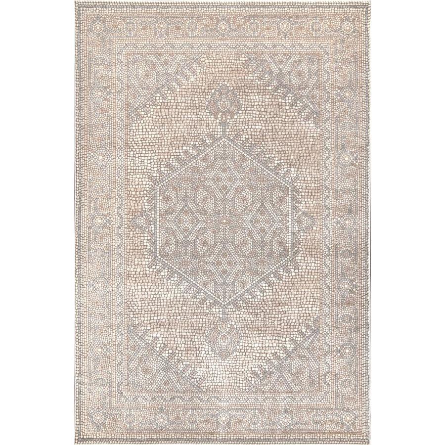 nuLOOM 9 x 12 Beige Indoor Distressed/Overdyed Vintage Area Rug in the