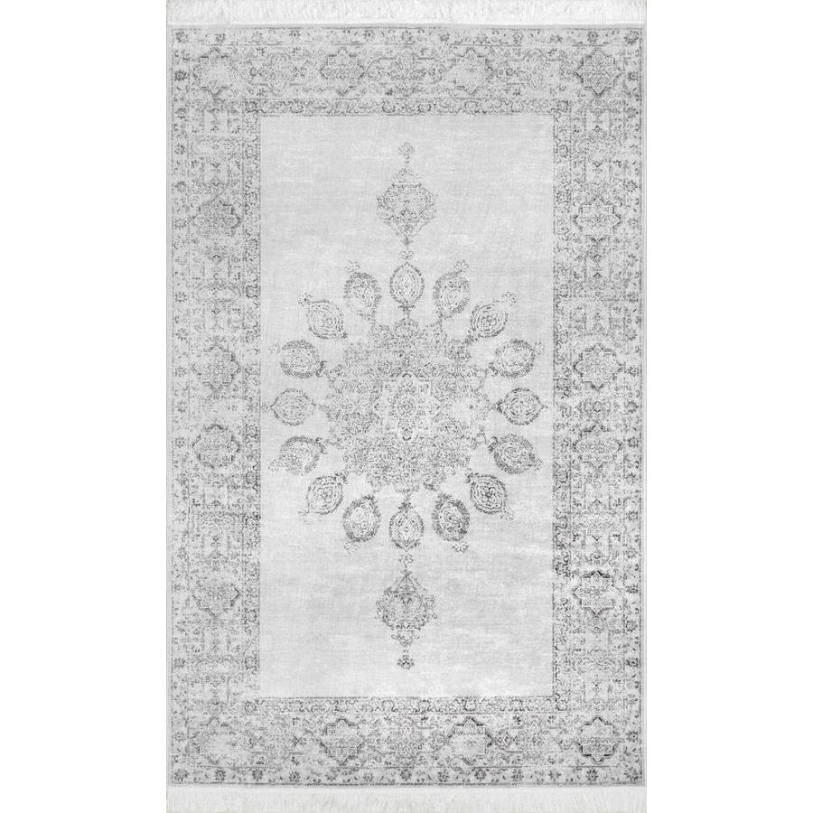 nuLOOM 6 x 9 Gray Indoor Medallion Vintage Area Rug in the Rugs
