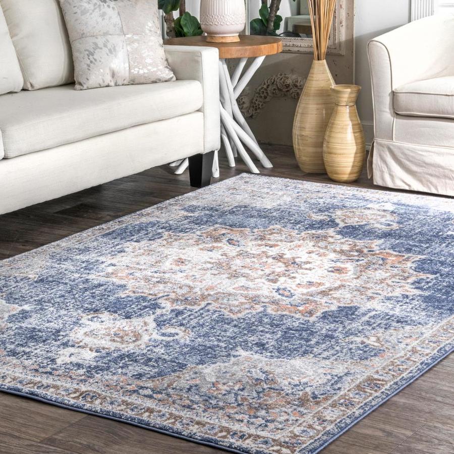 nuLOOM 8 x 10 Blue Indoor Medallion Vintage Area Rug in the Rugs ...