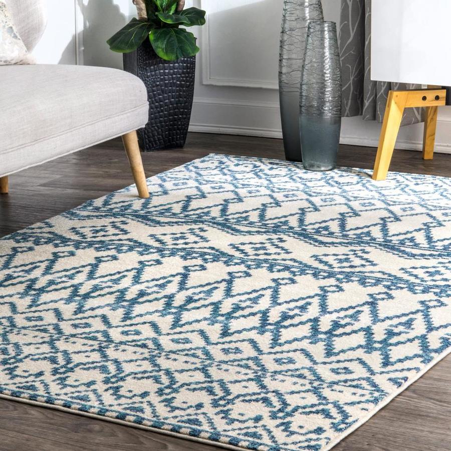 nuLOOM 8 x 10 Blue Indoor Geometric Area Rug in the Rugs department at ...