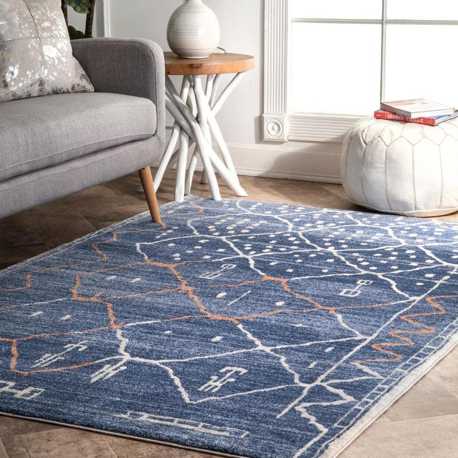 nuLOOM 8 x 10 Blue Indoor Moroccan Area Rug in the Rugs department at ...