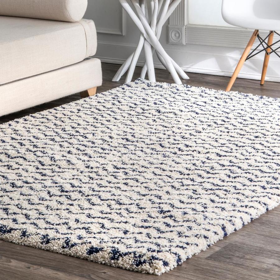 nuLOOM 9 x 12 Navy Indoor Chevron Area Rug in the Rugs department at ...