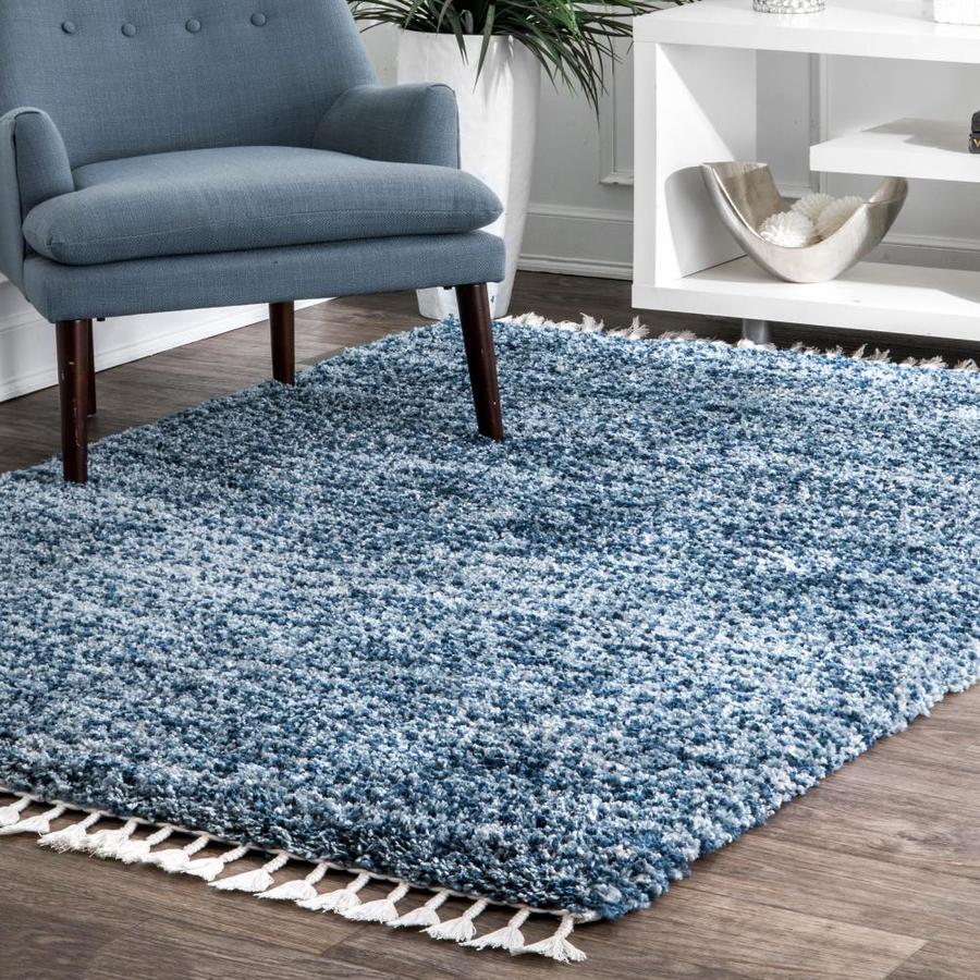 nuLOOM 9 x 12 Blue Indoor Solid Area Rug in the Rugs department at ...