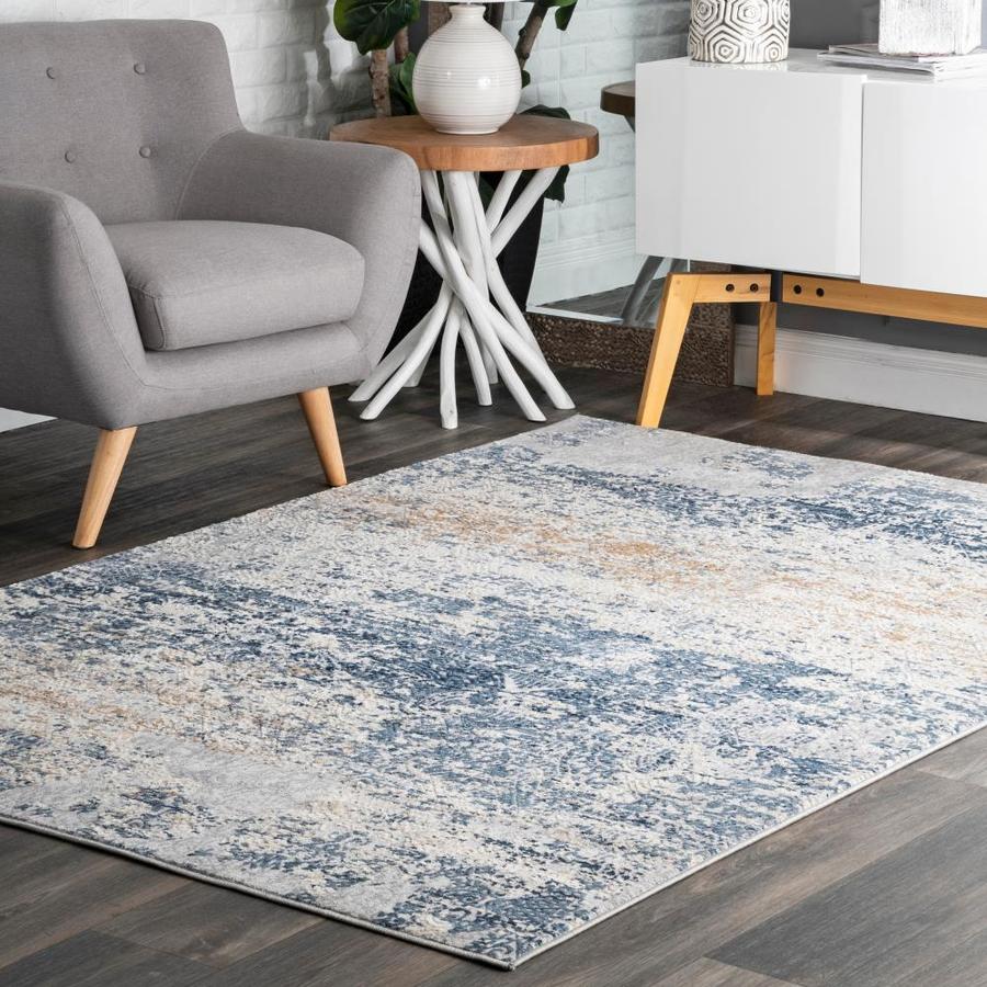 nuLOOM 8 x 10 Blue Indoor Abstract Vintage Area Rug in the Rugs ...