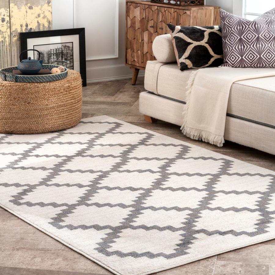 nuLOOM 7 x 9 Cream Indoor Geometric Area Rug in the Rugs department at ...