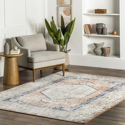 Nuloom Orange Indoor Vintage Area Rug Common 3 X 5 Actual Ft Nuloom Orange Indoor Vintage Area Rug