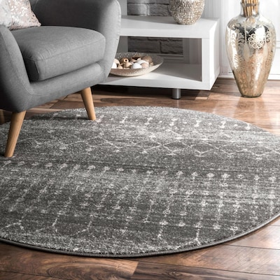 Nuloom Dark Gray Oval Indoor Moroccan Area Rug Common 6 X 9 Nuloom Dark Gray Oval Indoor Moroccan