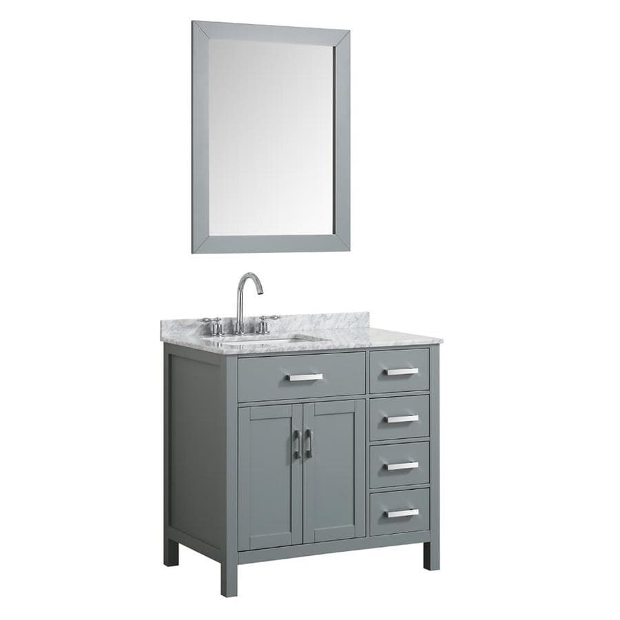 Beaumont Decor Hampton 37-in Gray Single Sink Bathroom Vanity with ...