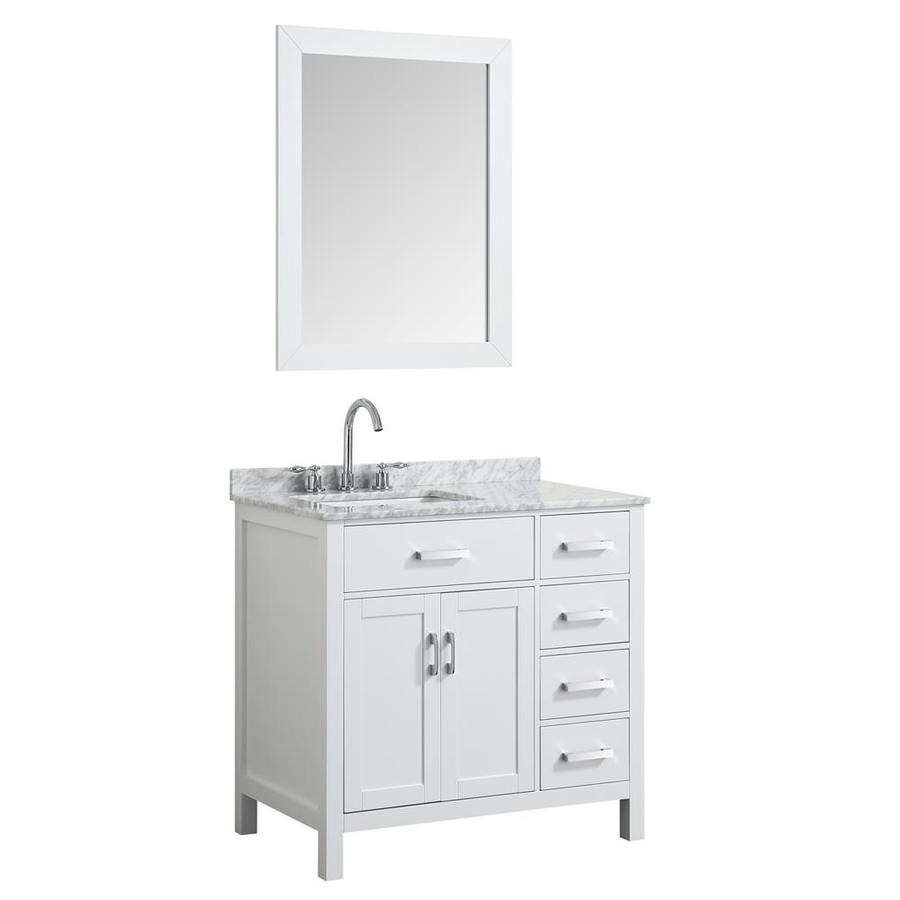 Belmont Decor Hampton 37 In White Single Sink Bathroom