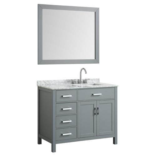 Beaumont Decor Hampton 43-in Gray Single Sink Bathroom Vanity with ...