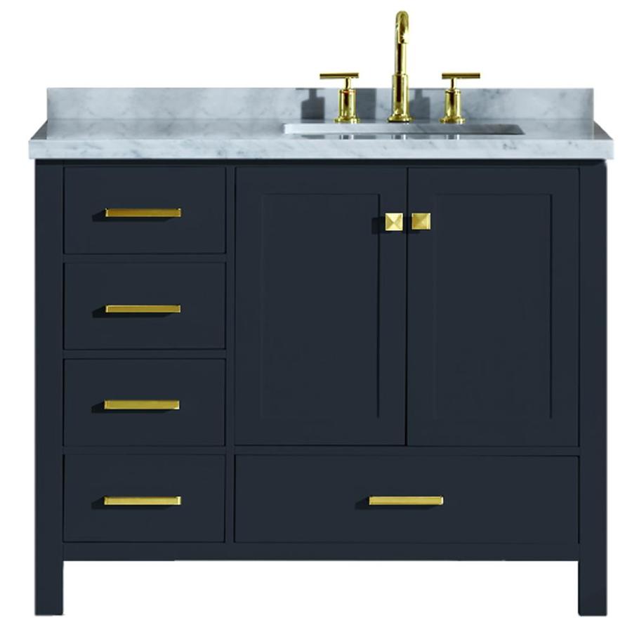 ARIEL Cambridge 43-in Midnight Blue Single Sink Bathroom Vanity with ...