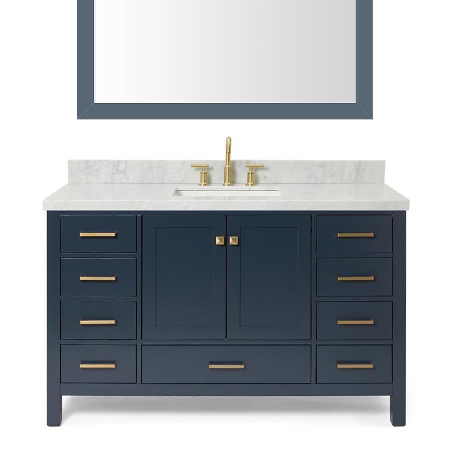 ARIEL Cambridge 55in Midnight Blue Single Sink Bathroom Vanity with