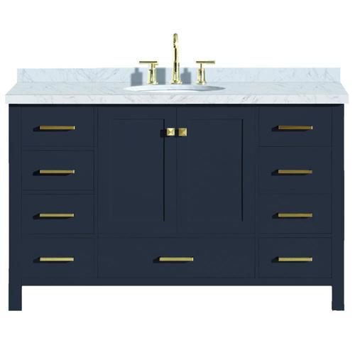 ARIEL Cambridge 55-in Midnight Blue Undermount Single Sink Bathroom ...