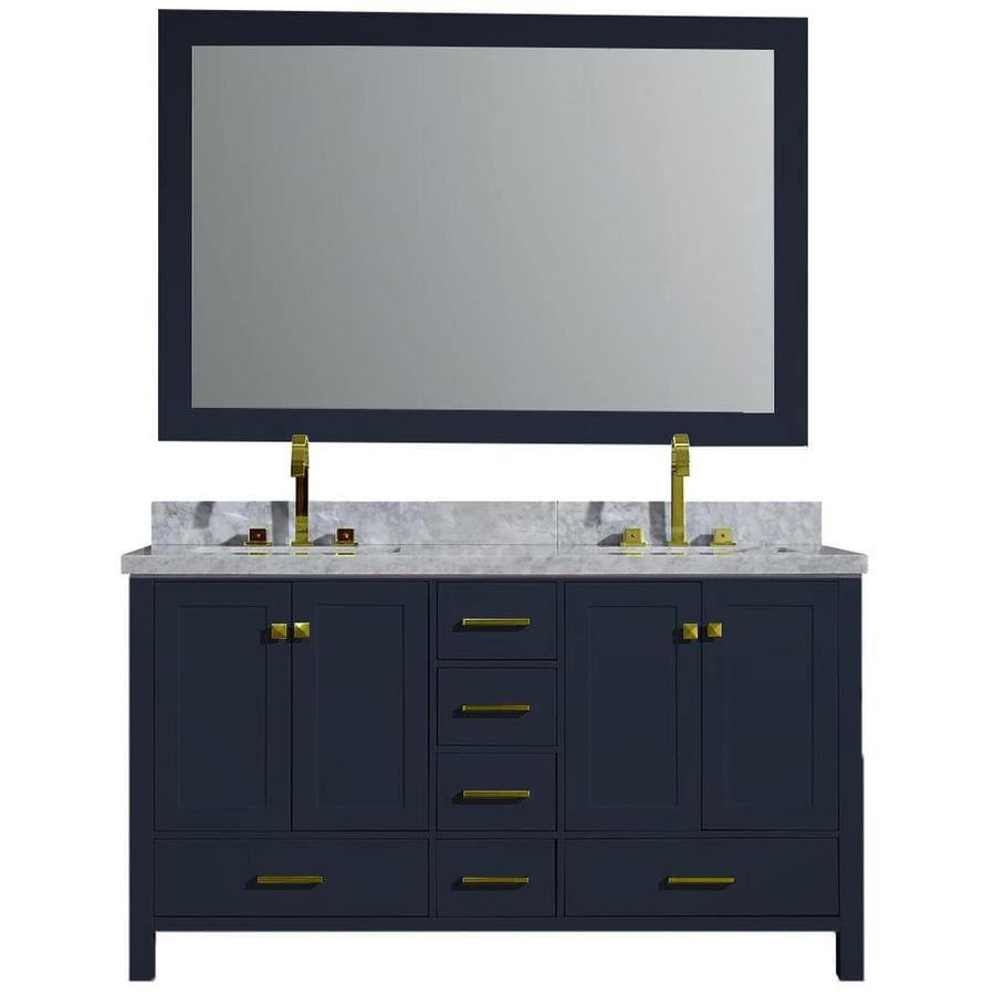 ARIEL Cambridge 61-in Midnight Blue Double Sink Bathroom ...