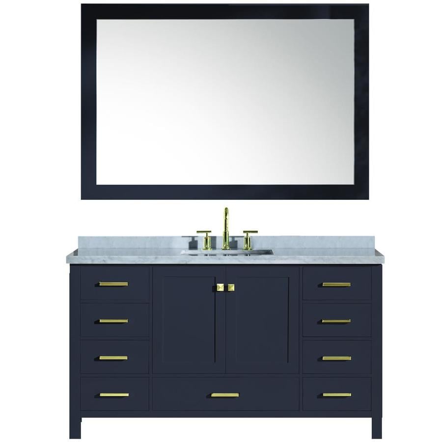 ARIEL Cambridge 61in Midnight Blue Single Sink Bathroom Vanity with