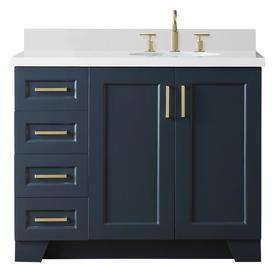 ARIEL TAYLOR 43 IN. RIGHT OFFSET SINGLE OVAL SINK VANITY IN MIDNIGHT BLUE