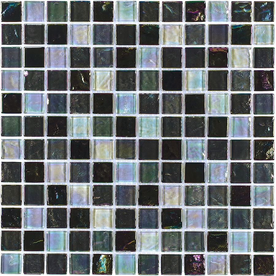 Elida Ceramica Black Oil Uniform Squares Mosaic Gl Wall Tile Elida Ceramica Black Oil Uniform Squares Mosaic Gl Wall Tile Common 12 In