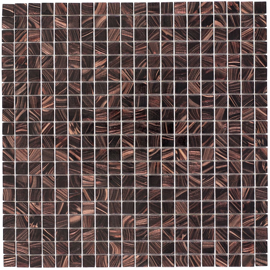 with expresso brown and white square floor tile