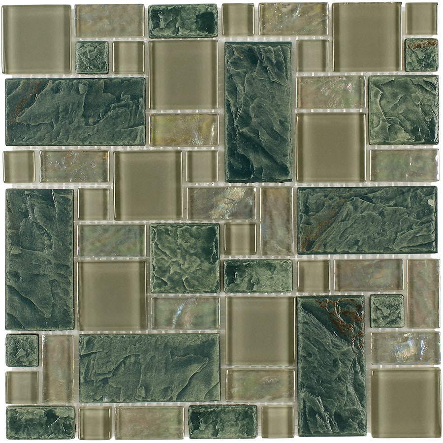 Elida Ceramica Verdi Slate Cubes Mosaic Porcelain And Gl Elida Ceramica Verdi Slate Cubes Mosaic Porcelain And Gl Wall Tile Common 12