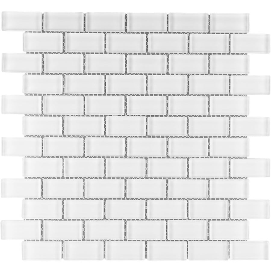 Elida Ceramica White Clear 12 In X 12 In Glossy Glass Brick Wall Tile In The Tile Department At 6435