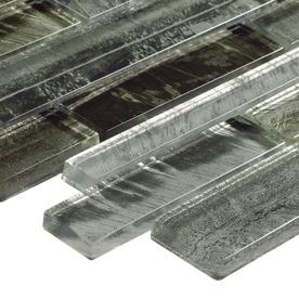 Shop allen + roth Shimmering Lights Linear Mosaic Glass Wall Tile (Common: 12-inx12-in; Actual ...
