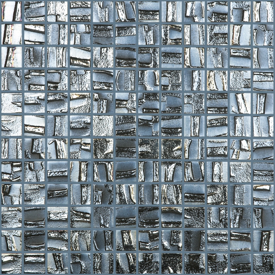 Elida Ceramica Glass Mosaic Gunmetal Glass Uniform Squares Tile at