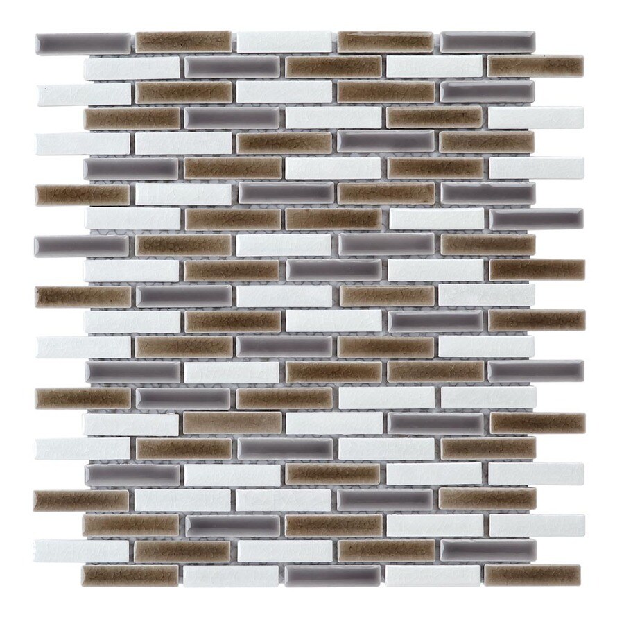 Elida Ceramica Led Blend Pearl 12 In X Porcelain Linear Elida Ceramica Led Blend Pearl 12 In X Porcelain Linear Mosaic Subway Tile Common Actual 11 75 10 6
