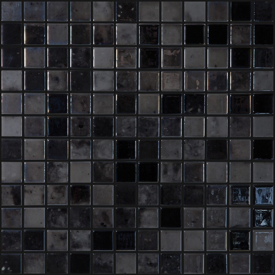 Elida Ceramica Dark Reflections Glass Mosaic Square Indooroutdoor Wall Tile Common 12 In X 12 6867