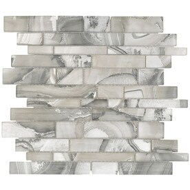 Elida Ceramica Volcanic Platinum Linear Mosaic Gl Wall Tile Elida Ceramica Volcanic Platinum Linear Mosaic Gl Wall Tile Common 12 In X