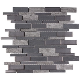 Slate Tile At Lowes Elida Ceramica Dark Mountain Porcelain Linear Mosaic Slate Wall Tile Common 12 In