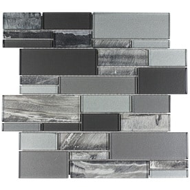 At Lowes Elida Ceramica Laser Sky Linear Mosaic Gl Wall Tile Common 12 In X