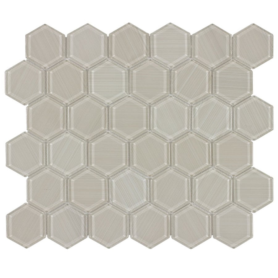 Shop Elida Ceramica Brushed Glass Hex Mosaic Glass Wall Tile Common 12 In X 10 In Actual 11 0523