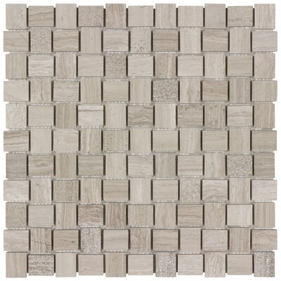 Elida Ceramica Earthstone Basketweave Mosaic Natural Stone Marble Elida Ceramica Earthstone Basketweave