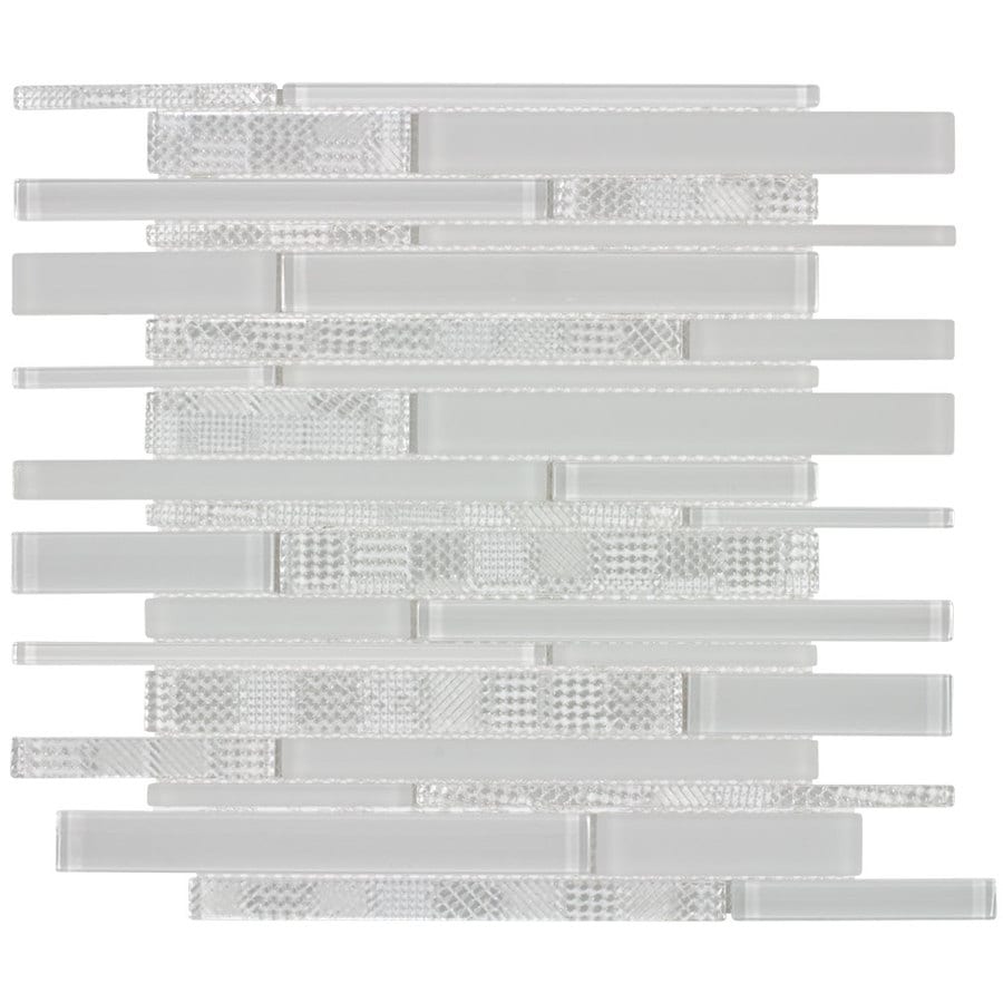 Elida Ceramica Linen Ice Linear Mosaic Gl Wall Tile Common Elida Ceramica Linen Ice Linear Mosaic Gl Wall Tile Common 12 In X