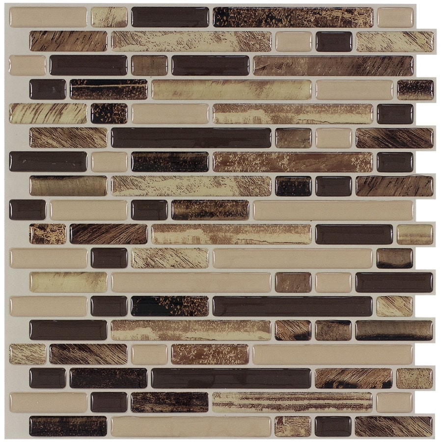 Shop PeelStick Mosaics ROCKBRIDGE Linear Mosaic Composite Wall Tile Common: 10in x 10in 