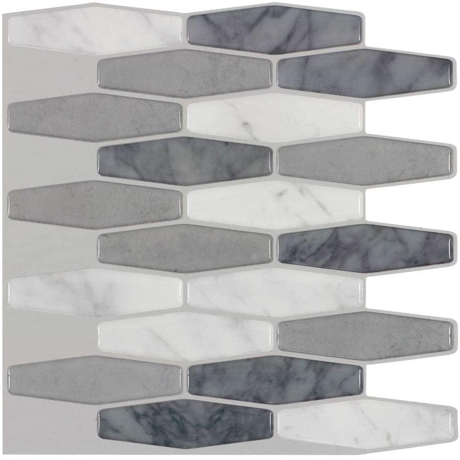 Peel&Stick Mosaics Peel and Stick Marble Long Hex 10-in x ...