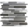 Elida Ceramica Oasis Silver Mix 12-in x 12-in Glass And Metal Linear ...