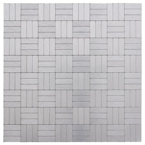 Peel&Stick Mosaics Peel and Stick Stainless Lines 12-in x 12-in