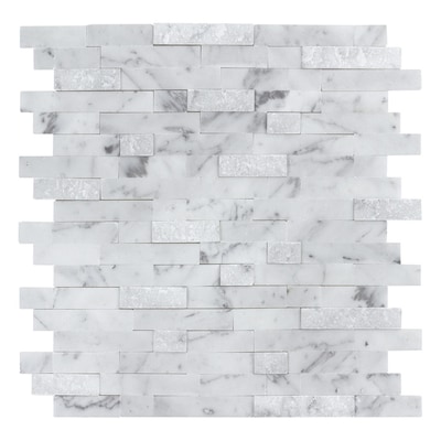 Peel Stick Mosaics Peel And Stick Stacked Carrara 10 In X 10 In
