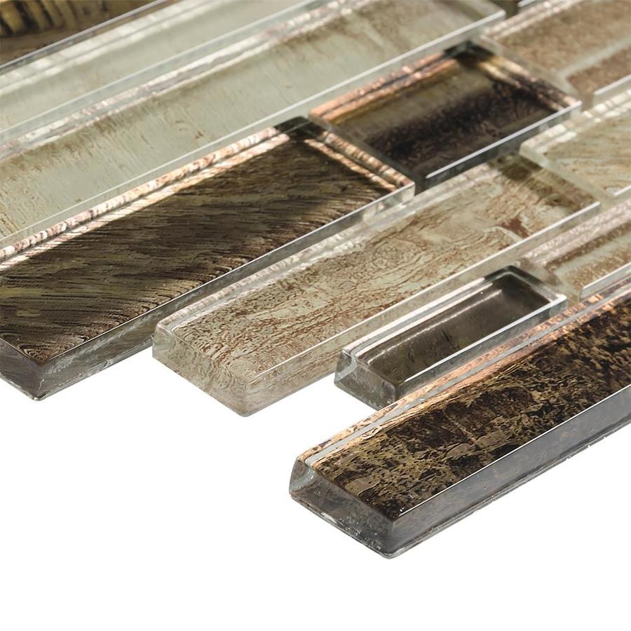 Elida Ceramica 3in x 12in Glass and Metal Linear Mosaic Tile Sample