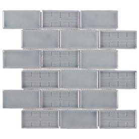 Elida Ceramica Havana Nights Subway 12-in x 12-in Porcelain Brick Mosaic Wall Tile (Common: 12-in x 12-in; Actual: 12.11-in x 12.4-in)