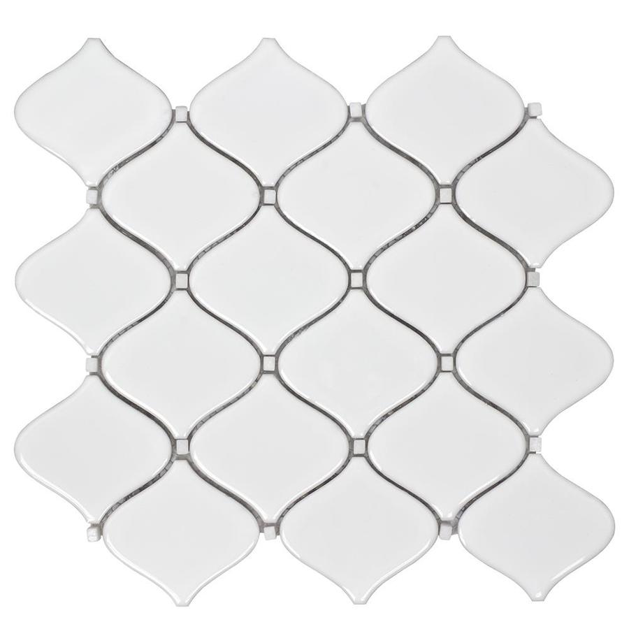 Elida Ceramica Glazed White Decorative Lantern 12in x 12in Ceramic