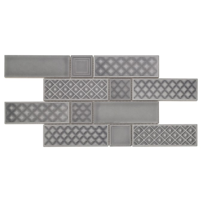 Boutique Ceramic Boutique Gray 9 In X 15 In Glazed Ceramic Brick Subway Wall Tile In The Tile Department At Lowes Com