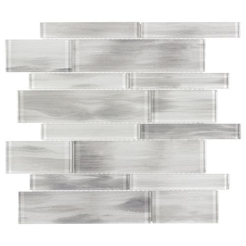 Elida Ceramica White 12 In X 12 In Glossy Glass Linear Wall Tile In The Tile Department At 5811