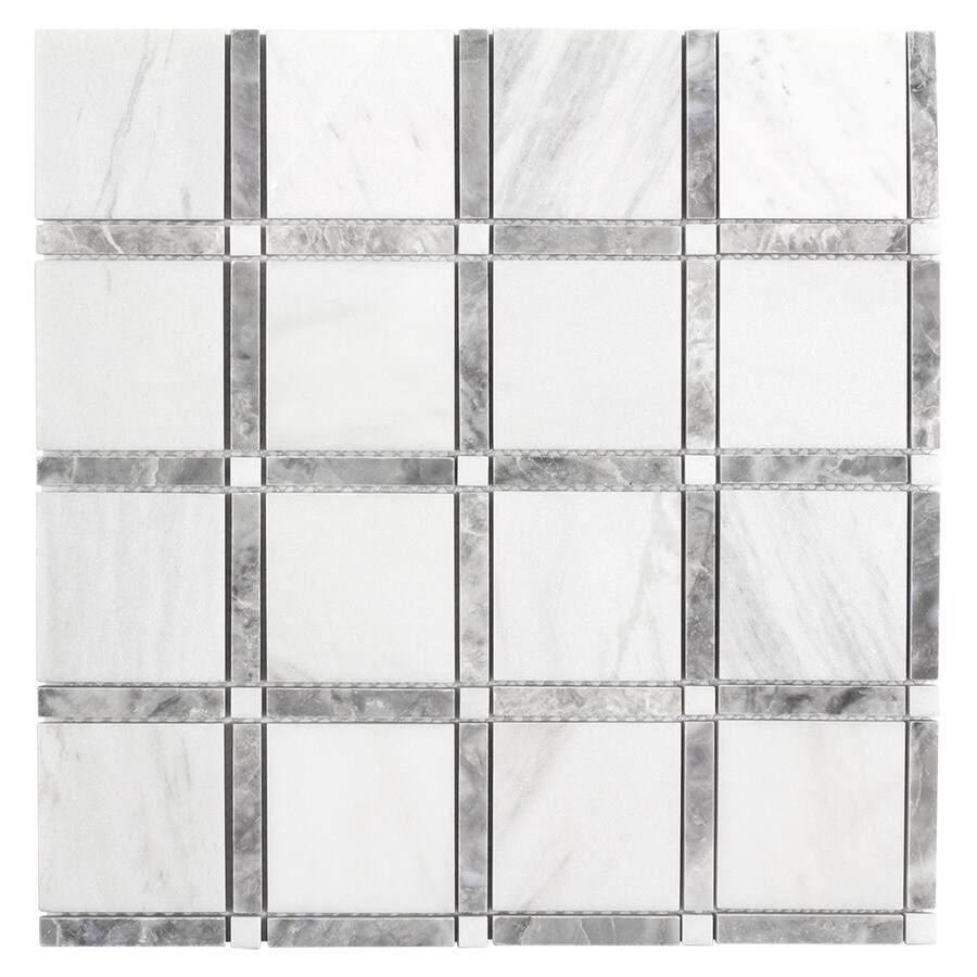 Elida Ceramica White 12-in x 12-in Honed Natural Stone Marble Uniform ...